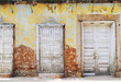 Vintage eroded facade in trinidad, cuba
