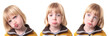 sad upset child isolated