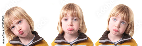 Photo: sad upset child isolated sad upset child isolated