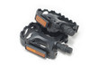 Black bicycle pedals isolated on white background