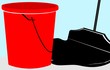Illustration of a mopping brush and bucket