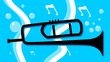 Illustration of silhouette of a bugle Illustration of silhouette of a bugle