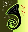 Illustration of silhouette of a saxophone Illustration of silhouette of a saxophone