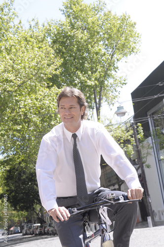 Photo: Businessman on a bike Businessman on a bike