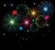 vector fireworks background with stars and lights vector fireworks background with stars and lights