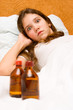 Portrait of cute teen ill girl