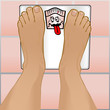 Persons Feet on Weighing Scale Persons Feet on Weighing Scale