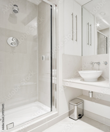 Photo: modern bathroom with corner shower modern bathroom with corner shower