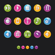 Glossy Circle Icons - Audio in Black