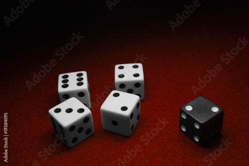 Photo: Dice over red Dice over red