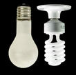 Photo: old light bulbs vs energysaving bulb old light bulbs vs energysaving bulb