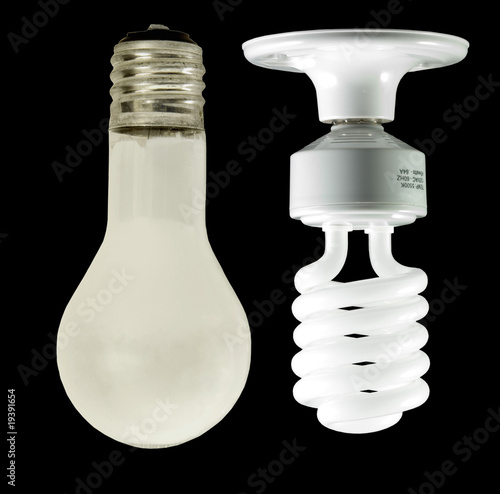 Photo: old light bulbs vs energysaving bulb old light bulbs vs energysaving bulb