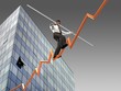 Photo en ligne au meilleur prix Businessman on a finance graphic aiming for the top..