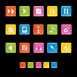 Glossy Square Icons - Audio in Black