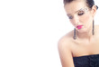 glamour portrait of a woman looking down