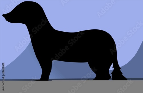 Illustration: Illustration of a silhouette of a mongoose Illustration of a silhouette of a mongoose