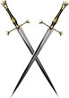 two crossed sword ornate steel swords two crossed sword ornate steel swords