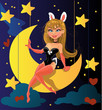 Bunny girl on the moon