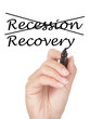 Recession and recovery concept