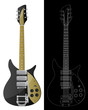 Isolated image of the guitars Isolated image of the guitars