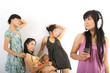 cheerful group