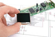 Photo: Electronic board with schematic Electronic board with schematic