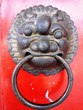 detail shot of a door in a traditional chinese temple