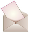 Illustration: an open envelop and card an open envelop and card