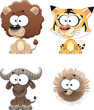 Funny Animal of Africa. Cartoon and vector characters.