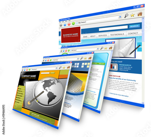 Illustration: Technology Internet Websites Standing Technology Internet Websites Standing