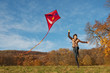 Drachen steigen im Herbst