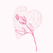 Rose and heart pink background