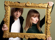Young couple in frame
