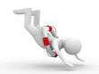 falling man on white background. Isolated 3D image