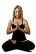 Blond woman in lotus position