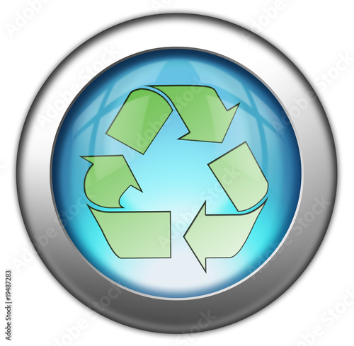Illustration: Glossy 3D Button "Recycling Symbol" Glossy 3D Button "Recycling Symbol"