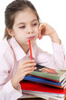 bambina stanca di studiare