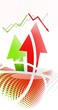 Business graph with arrow