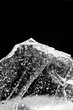 Ice on black background