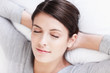 Closeup of a dreaming young attractive young female's face Closeup of a dreaming young attractive young female's face