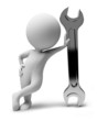 3d small people-wrench 3d small people-wrench