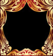 Simple Vector Red And Gold Curtain