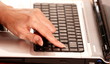 Closeup of hand typing