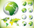 Vector Green Globe and World Map Vector Green Globe and World Map