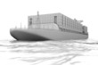 Containerschiff - isolated on white