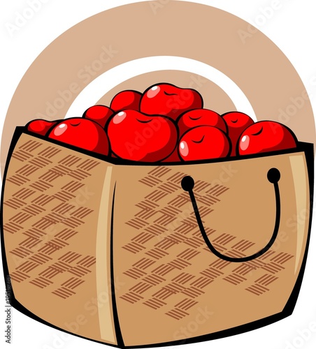 Illustration: Illustration of basket with fruits Illustration of basket with fruits