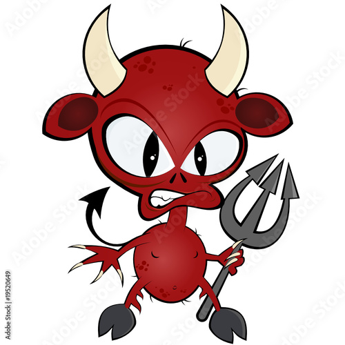 Vektor: teufel cartoon comic lustig maskottchen teufel cartoon comic lustig maskottchen