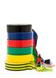colorful insulating tape on white background