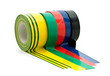 colorful insulating tape on white background