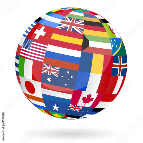 World+flags+globe